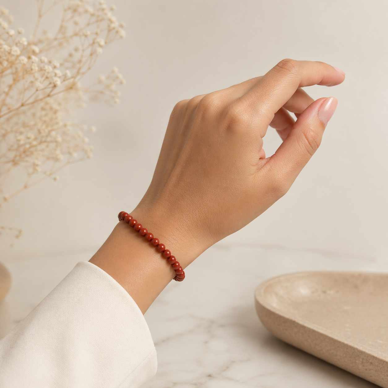 Pulsera Jaspe Rojo 6mm