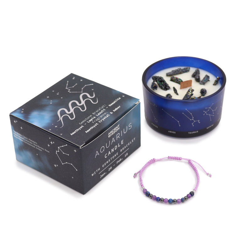 Vela del Zodíaco con Pulsera de Piedras Preciosas