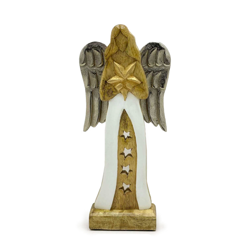 Ángel de Madera de Mango Esmaltado 30cm