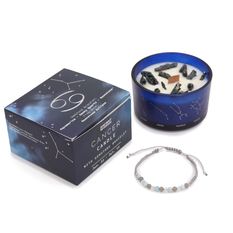 Vela del Zodíaco con Pulsera de Piedras Preciosas
