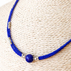 Collar Doble Lapislázuli y Ónix Azul
