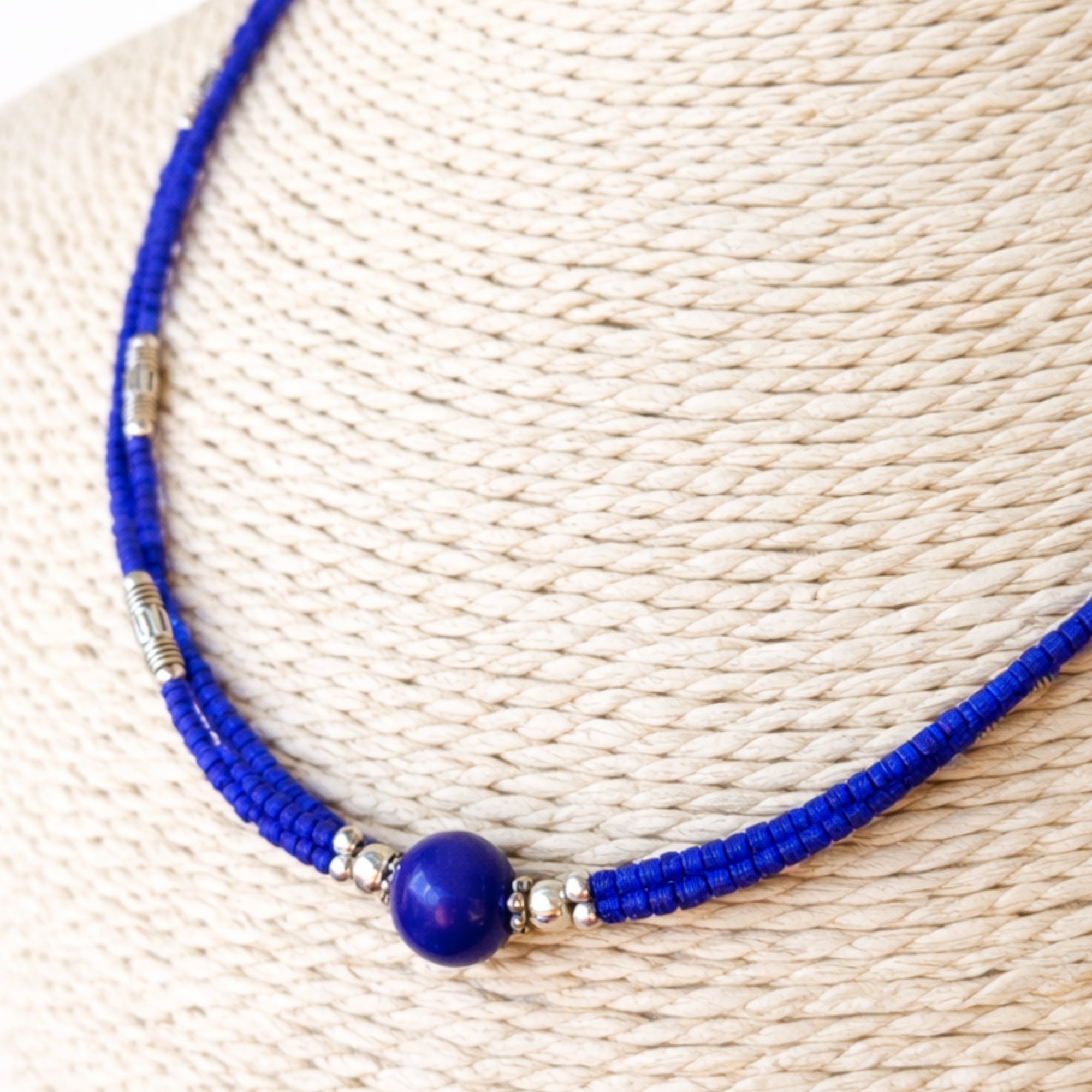 Collar Doble Lapislázuli y Ónix Azul