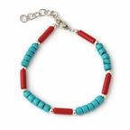 Conjunto Collar y Pulsera Turquesa y Coralina