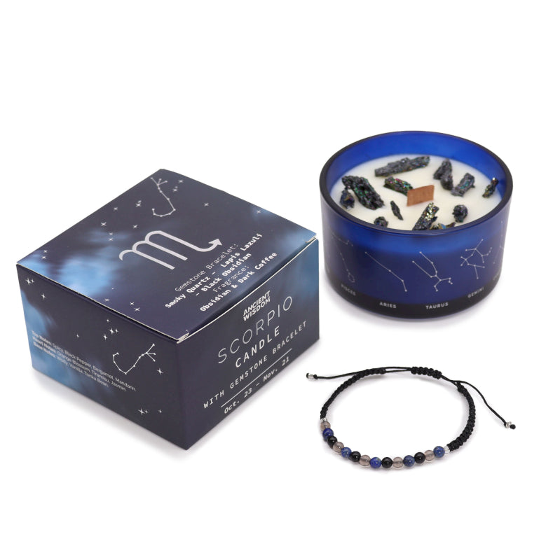 Vela del Zodíaco con Pulsera de Piedras Preciosas