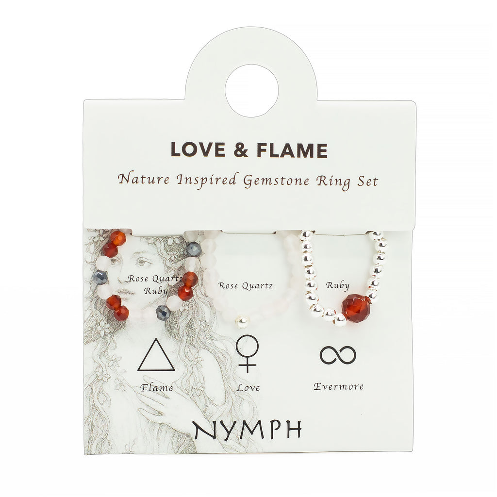 Set Anillos Love and Flame