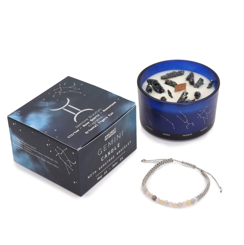 Vela del Zodíaco con Pulsera de Piedras Preciosas