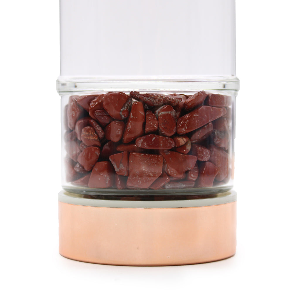 Botella de Cristal para Infusión Jaspe Rojo