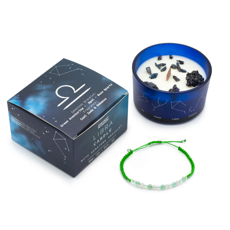 Vela del Zodíaco con Pulsera de Piedras Preciosas