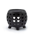 Quemador de Cerámica Negro Mate con Corazones