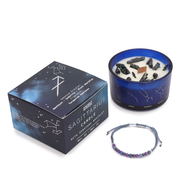 Vela del Zodíaco con Pulsera de Piedras Preciosas
