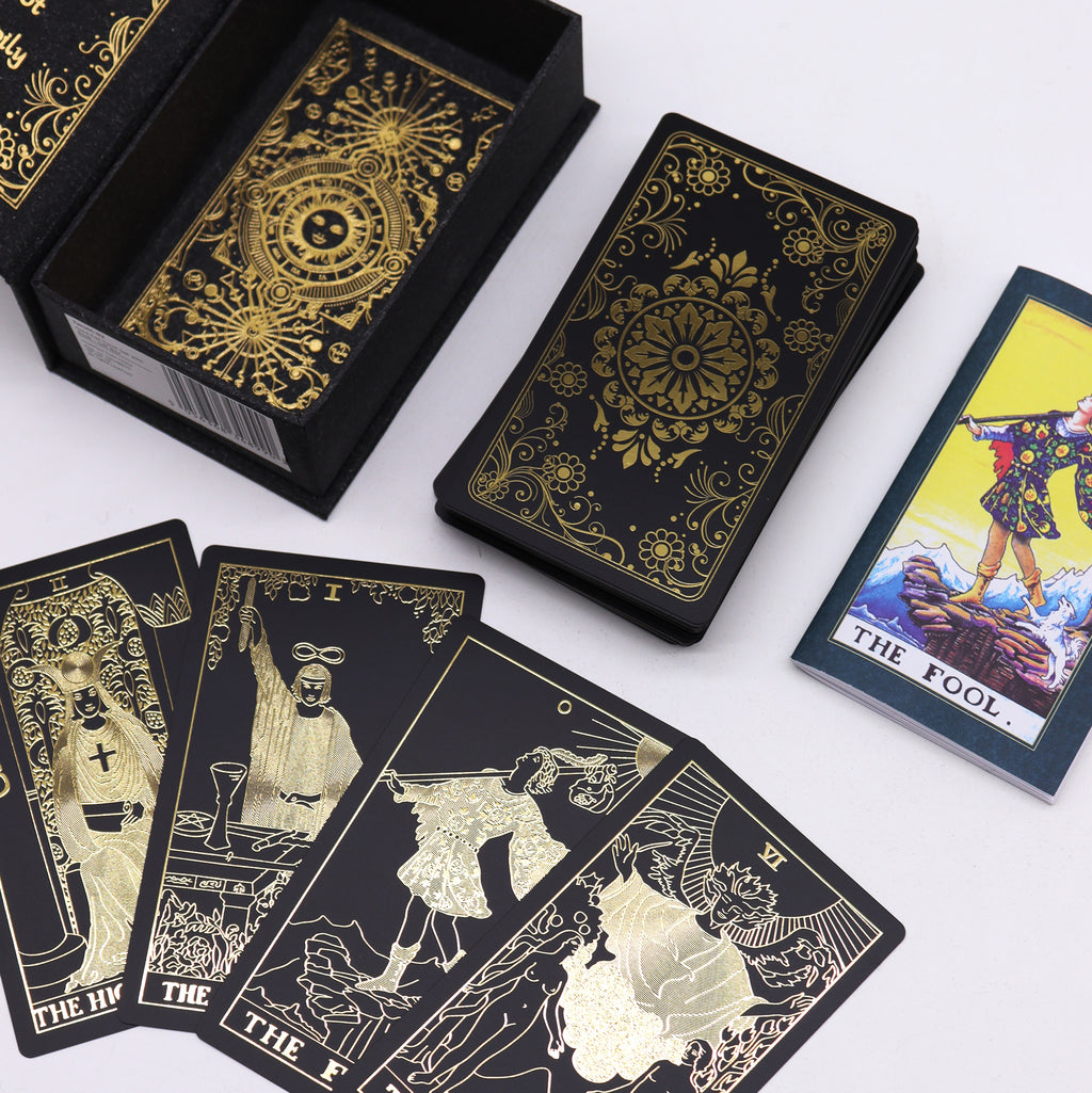 Juego de Cartas Tarot con Lámina de Oro