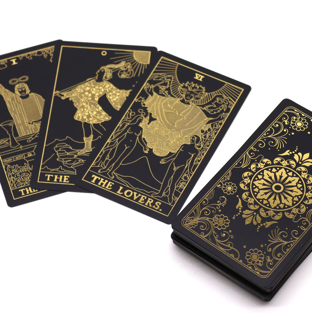 Juego de Cartas Tarot con Lámina de Oro